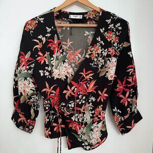 Mango Wrap Top NWOT - Floral Print Size S